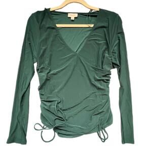 NEW Meraki Green Vneck Blouse - XL
